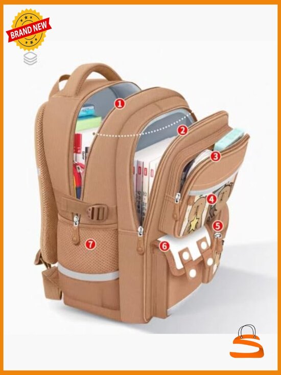 Large Capacity Waterproof Kawaii Backpack with Pins Accessories 12 Piece Set
